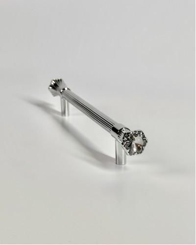 Меблева ручка Crystal Bloom Silver 128